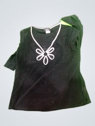 JLA Black Flower Detail Blouse