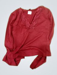 H&M Red Lace Trim Blouse