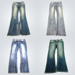 Flared Blue Denim Jeans