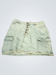 Love Tree Denim Cargo Mini Skirt