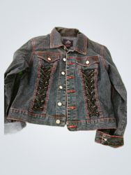 DKNY Denim Lace-Up Jacket