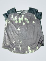 Vintage Printed Crisscross Back Blouse