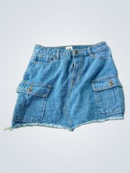 Blu Pepper Denim Cargo Mini Skirt