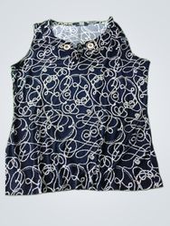Tommy Hilfiger Nautical Print Sleeveless Blouse
