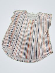 Striped Short Sleeve Blouse