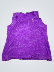 Purple Sequined Paisley Tank Top