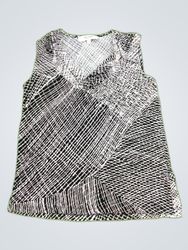 Jones Studio Black and White Patterned Top