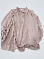 Dusty Pink Ruffle Long Sleeve Blouse