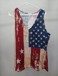 Zara Distressed American Flag Tank Top