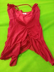 Red ruffled dress