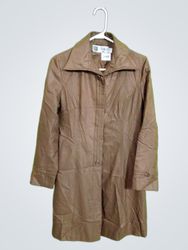 NEU NACHREN Brown Faux Leather Trench Coat