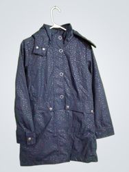 WEATHERPROOF Women's Navy Blue Patterned Hooded Ja..