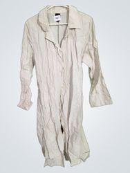 Beige Linen Shirt Dress with Belt