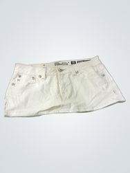 Miss Me White Denim Skirt with Embellishments