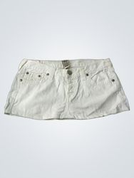True Religion White Denim Mini Skirt