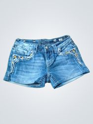 Miss Me Denim Shorts with Embellishments