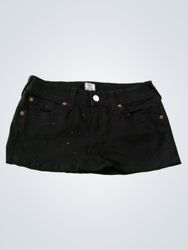 True Religion Black Denim Mini Skirt