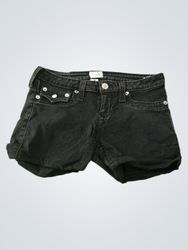 True Religion Black Denim Shorts