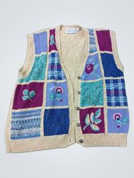 Jantzen Classics Women's Patchwork Knit Vest