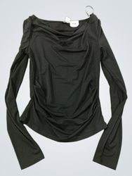 H&M Black Long Sleeve Ruched Top