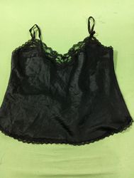 Black camisole with lace trim