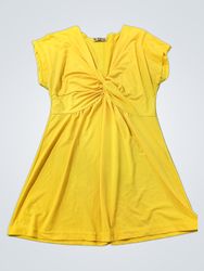 Sixteen Yellow V-Neck Twist Front Dress