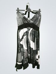 Abito Halter Neck Blu:m con Stampa Astratta