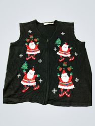 Bobbie Brooks Schwarze Weihnachtsweste mit Applika..