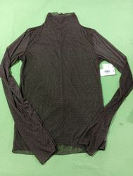 Free People Women's Sheer Mock Neck Long Sleeve To..
