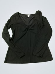 H&M Black Long-Sleeve Ruched Top