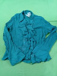 ALLISON TAYLOR Teal Volant-Bluse