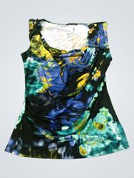 Tahari Sleeveless Abstract Print Top