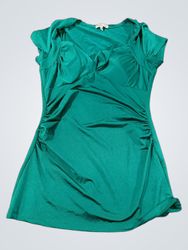 Charlotte Russe Teal Ruched Short Sleeve Top