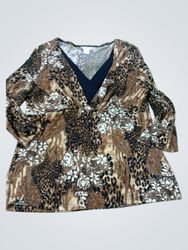Cherish & Bloom Women's Size L Brown Leopard Flora..