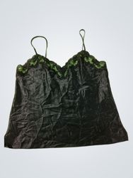 Victoria's Secret Schwarzes Satin-Cami mit Spitzen..