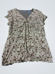 Liz Claiborne Floral Print Twist Front Top