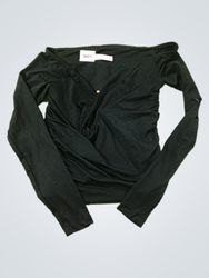 KOOKAI Black Ruched Long Sleeve Top