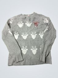 Holiday Time Girls Reindeer Sequin Sweater