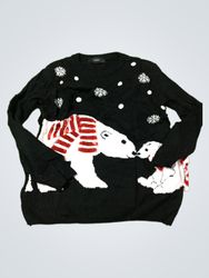 Forever 21 Maglione di Natale nero con orso polare