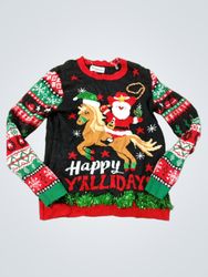 Happy Y'alliday Ugly Christmas Sweater with Santa ..