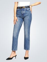 Reformation Cynthia High Rise Straight Cropped Jea..