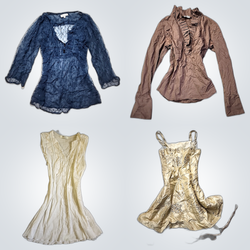 Y2K Blouses with Lace