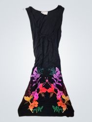 Saia de Cauda de Sereia Floral Preta