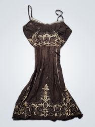 Brown Embroidered Dress