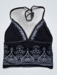 Black Lace Trim Camisole Top