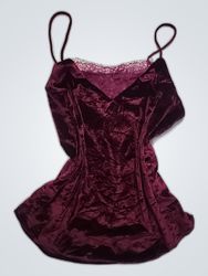 Lace Trim Velvet Camisole Top