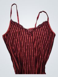 Rot gestreifte Spitzenbesatz Cami