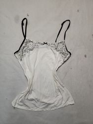 White Lace Trim Camisole Top