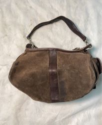 Brown Suede Shoulder Bag