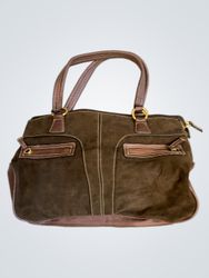 Brown Suede Tote Bag